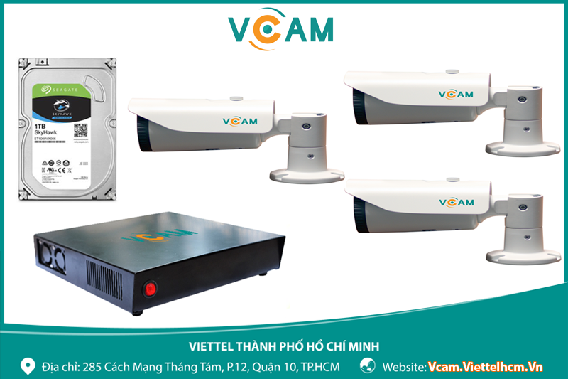 TRỌN BỘ 3 VCAM 2MP NGOÀI TRỜI (BULLET)