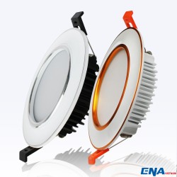 Đèn Led downlight ENA- DTM 9W 3000K vỏ trắng viền vàng (Á S Vàng)