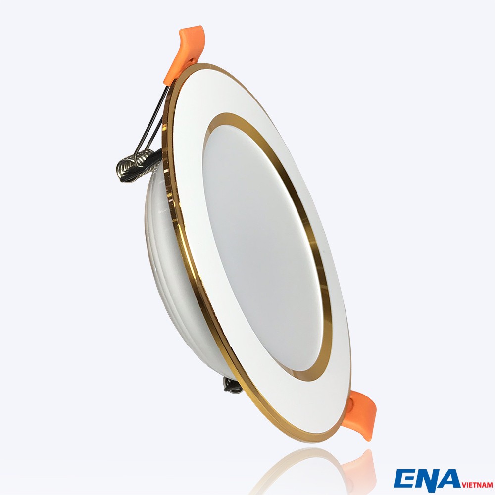 Đèn LED âm trần Downlight 9W 3 chế độ mẫu DTF120 viền Vàng